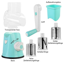 Laden Sie das Bild in den Galerie-Viewer, Multifunktions-Chopper manuelle rotierende Reibe Gemüse Obst Cutter Küchengeräte