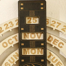 Laden Sie das Bild in den Galerie-Viewer, Rotierender, kreisförmiger, ewiger Kalender aus Holz