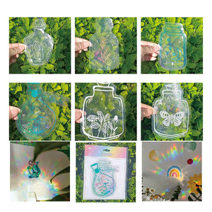 🌈PVC Bunte Adsorptionsregenbogenglasfensteraufkleber, 6 pcs🪐