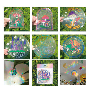 🌈PVC Bunte Adsorptionsregenbogenglasfensteraufkleber, 6 pcs🪐