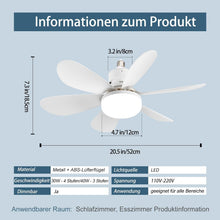 Laden Sie das Bild in den Galerie-Viewer, Deckenventilator mit Licht