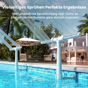 Doppelkopf-Schwimmbad-Standbrunnen