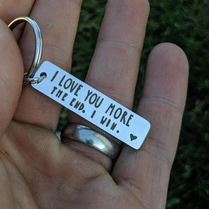 "I Love You More The End I Win" Lustiger Weihnachtsgeschenk-Schlüsselanhänger🎁