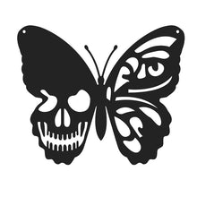Laden Sie das Bild in den Galerie-Viewer, Halloween Metallschädel Schmetterling Schmiedeeisen Wanddekoration