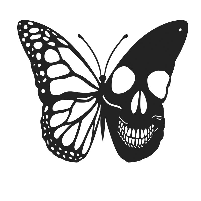 Halloween Metallschädel Schmetterling Schmiedeeisen Wanddekoration