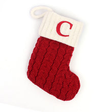 Laden Sie das Bild in den Galerie-Viewer, 🎄Gestrickte Weihnachtssocke mit Buchstaben🎊