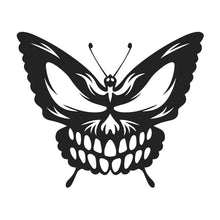 Laden Sie das Bild in den Galerie-Viewer, Halloween Metallschädel Schmetterling Schmiedeeisen Wanddekoration