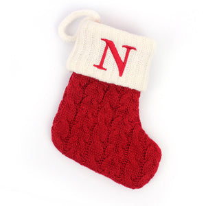 🎄Gestrickte Weihnachtssocke mit Buchstaben🎊