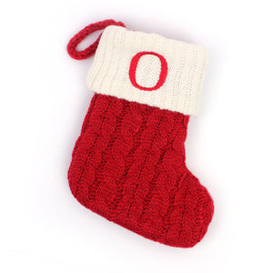 🎄Gestrickte Weihnachtssocke mit Buchstaben🎊