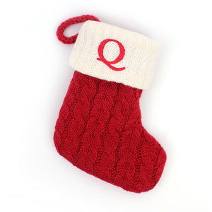 🎄Gestrickte Weihnachtssocke mit Buchstaben🎊