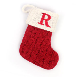 🎄Gestrickte Weihnachtssocke mit Buchstaben🎊