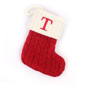 🎄Gestrickte Weihnachtssocke mit Buchstaben🎊