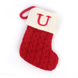 🎄Gestrickte Weihnachtssocke mit Buchstaben🎊
