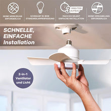 Laden Sie das Bild in den Galerie-Viewer, Deckenventilator mit Licht