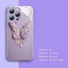 Laden Sie das Bild in den Galerie-Viewer, 🦋3D-Schmetterlingsmuster Glas Handyhülle für iPhone🦋