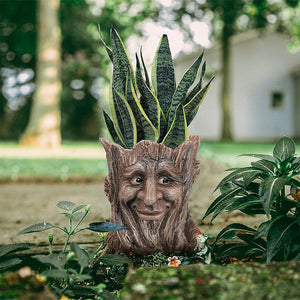Baumstumpfvase aus Harz