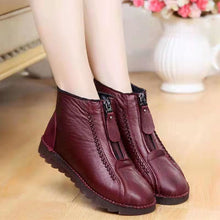 Laden Sie das Bild in den Galerie-Viewer, Damen weichem Leder Winter Warme Schuhe