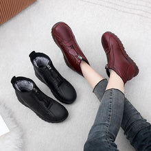 Laden Sie das Bild in den Galerie-Viewer, Damen weichem Leder Winter Warme Schuhe
