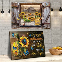 Laden Sie das Bild in den Galerie-Viewer, Dekorative Schmetterlings-Sonnenblumen-Wandmalerei