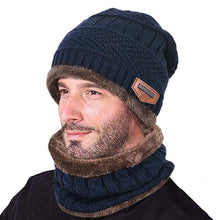 Laden Sie das Bild in den Galerie-Viewer, Warme Strickmütze mit Schal(Damen und Herren)