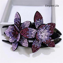 Laden Sie das Bild in den Galerie-Viewer, Strass Doppelblume Haarspange