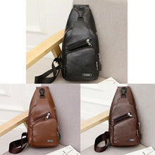 Laden Sie das Bild in den Galerie-Viewer, Schultertasche Crossbodytasche für Herren mit USB-Ladeanschluss
