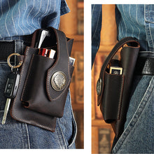 Laden Sie das Bild in den Galerie-Viewer, Multifunktionale Handytasche aus Leder