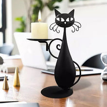 Laden Sie das Bild in den Galerie-Viewer, Schwarze Katze Kerzenhalter