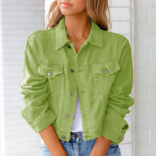 Laden Sie das Bild in den Galerie-Viewer, Langärmlige Lässige Jeansjacke für Damen