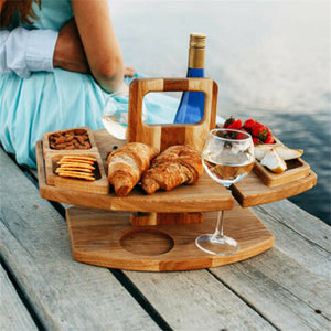 Tragbares Weinregal aus Holz