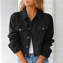 Laden Sie das Bild in den Galerie-Viewer, Langärmlige Lässige Jeansjacke für Damen
