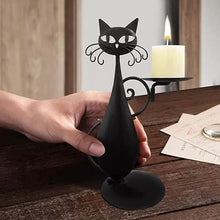 Laden Sie das Bild in den Galerie-Viewer, Schwarze Katze Kerzenhalter