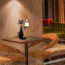 Laden Sie das Bild in den Galerie-Viewer, Schwarze Katze Kerzenhalter