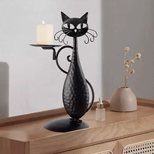 Laden Sie das Bild in den Galerie-Viewer, Schwarze Katze Kerzenhalter