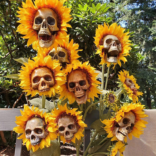 Sonnenblumenschädel Halloween Dekoration