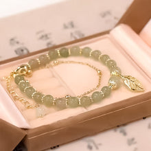 Laden Sie das Bild in den Galerie-Viewer, Doppelschichtiges Hetian-Jade-Armband mit Blättern