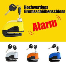 Laden Sie das Bild in den Galerie-Viewer, Bremsscheibenschloss Alarm für Motorrad und Fahrrad