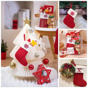 🎄Gestrickte Weihnachtssocke mit Buchstaben🎊
