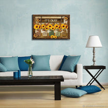 Laden Sie das Bild in den Galerie-Viewer, Dekorative Schmetterlings-Sonnenblumen-Wandmalerei