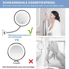 Laden Sie das Bild in den Galerie-Viewer, Vergrößerun-Schminkspiegel mit Licht geeignet für Schminken mit hoher Genauigkeit