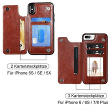 Laden Sie das Bild in den Galerie-Viewer, Brieftasche aus Leder/ Handyhülle für iPhone, mit Kartenfächern