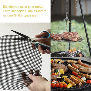 Teflon Netz Grillmatte antihaft wiederverwendbar, eckig 33x40 cm