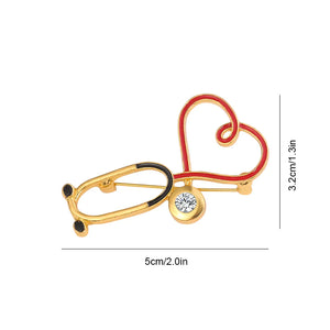 EKG und Stethoskop Mini-Brosche