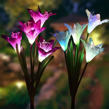 Laden Sie das Bild in den Galerie-Viewer, Solarbetriebene LED-Blume, Solar Garten  Stake Lichter