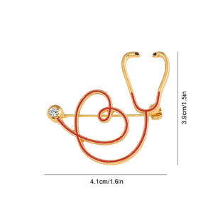 EKG und Stethoskop Mini-Brosche