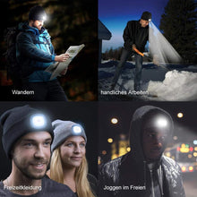 Laden Sie das Bild in den Galerie-Viewer, Abziehbar LED Stirnlampe Beanie Mütze