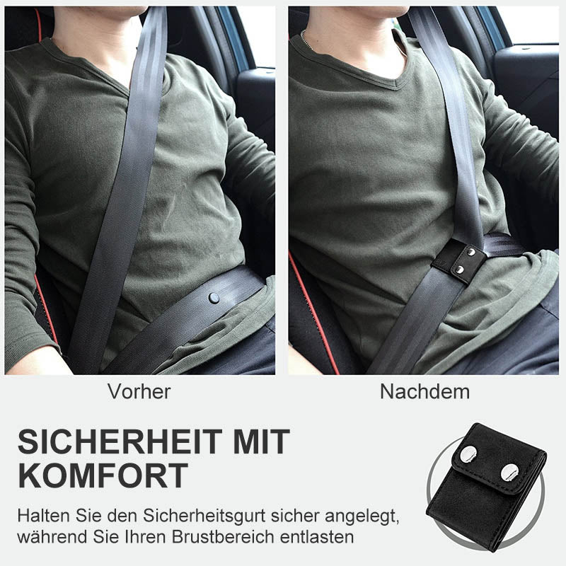 QUUPY Sicherheitsgurtversteller Für Kinder & Erwachsene – Grau, 25x23 Cm, Aus Weichem Schwamm, Für Mehr Komfort Im Auto