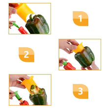 Laden Sie das Bild in den Galerie-Viewer, Bequee praktischer Paprika Entkerner (2 Stk, zufällige Farbe)