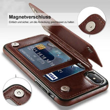 Laden Sie das Bild in den Galerie-Viewer, Brieftasche aus Leder/ Handyhülle für iPhone, mit Kartenfächern