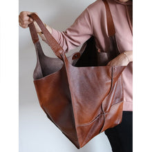 Laden Sie das Bild in den Galerie-Viewer, Frauen übergroße Leder Handtaschen